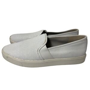 Vince Womens Blair 5 White Perforated Leather Slip On Sneakers Shoes Size 8.5M‎